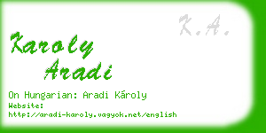 karoly aradi business card